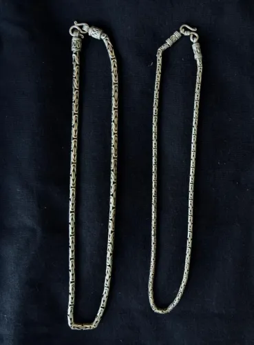 Correntes em Prata Bali legítima (925), 45cm/4mm e 50cm/5mm.