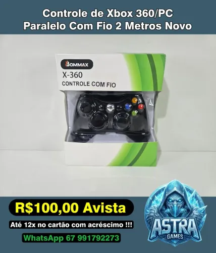 Controle Xbox 360/PC Paralelo Com Fio 2 Metros Novo !!!