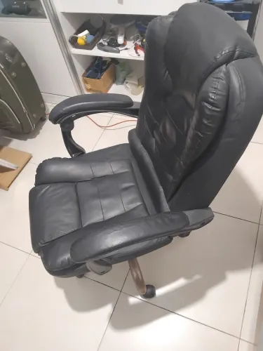 Cadeira de escritório presidente, com apoio para os pés e encosto ajustável