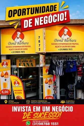 OPORTUNIDADE DE NEGÓCIO | LANCHONETE TRADICIONAL EM IPATINGA DESDE 2007