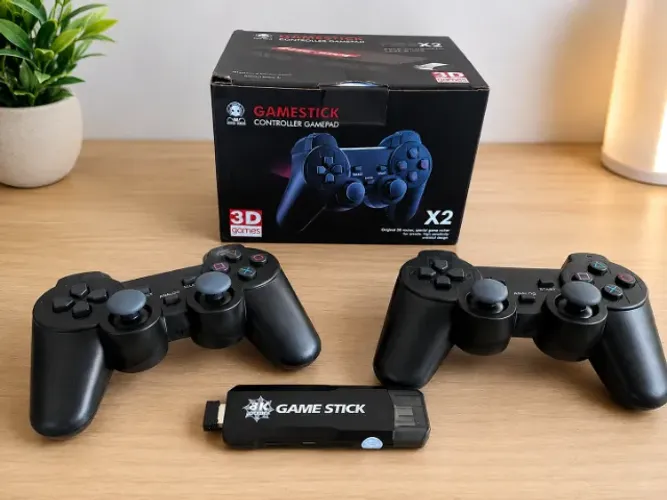 GD10 Videogame Game Stick 3D 4K Ultra HD X2 64GB +30 Mil Jogos C/ 2 Controles Sem Fio