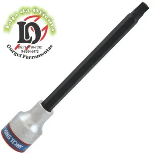 Soquete multidentada extra longa 140mm M10-1/2 - King Tony-KT406610.