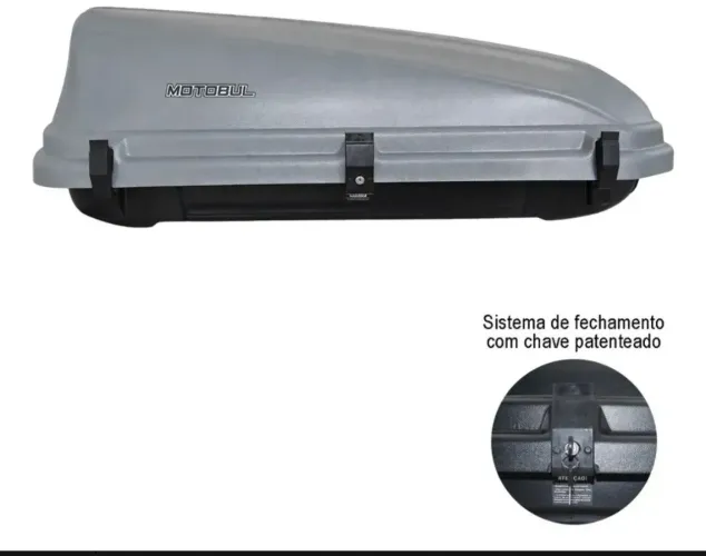 Maleiro De Teto P/ Fiat Doblô C/ Chave Motobul 650 Litros Cinza Completo Com Rack