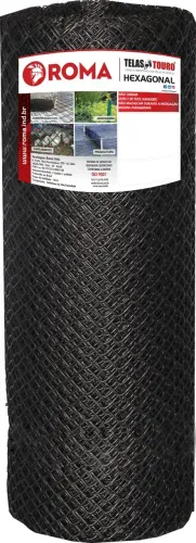 Tela hexagonal, galinheiro, 1 m x 50 m, preta, 9361 ROMA