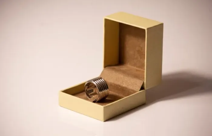 Jóia anel ouro branco nobre 18k platina paladio design avancado 27,7g