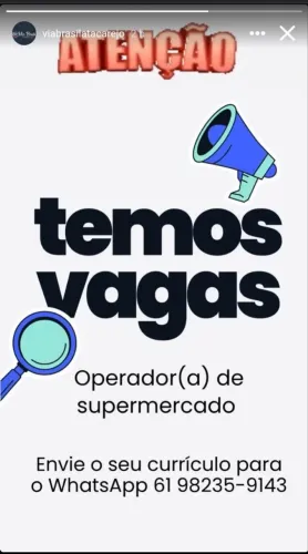 Operador de supermercado início imediato