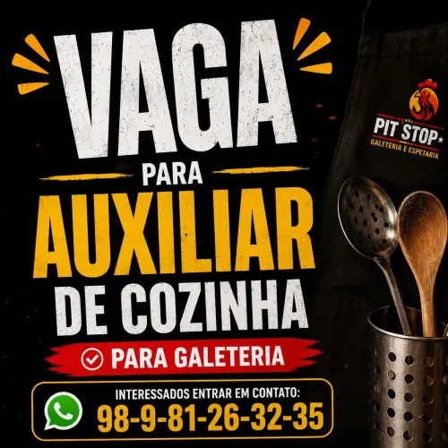 Vaga para auxiliar e churrasqueiro