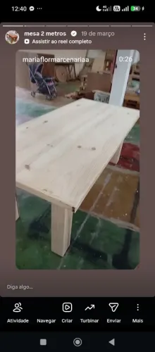 Mesa 2 m de madeira maciça