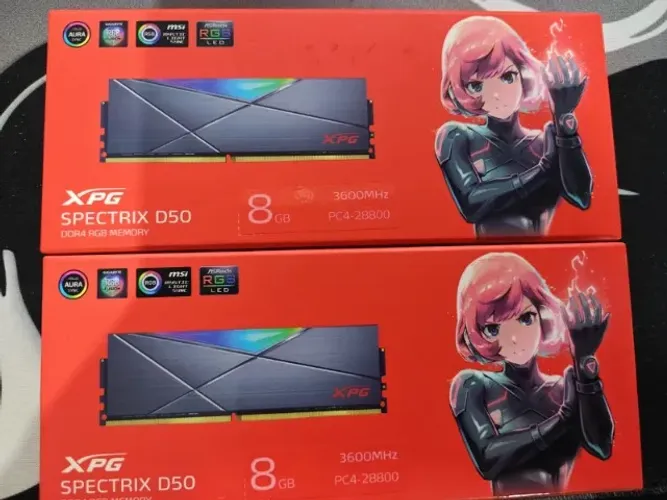 Memória Spectrix D50 XPG PRETA 8gb 3200 Ddr4 - Open Box DE VITRINE