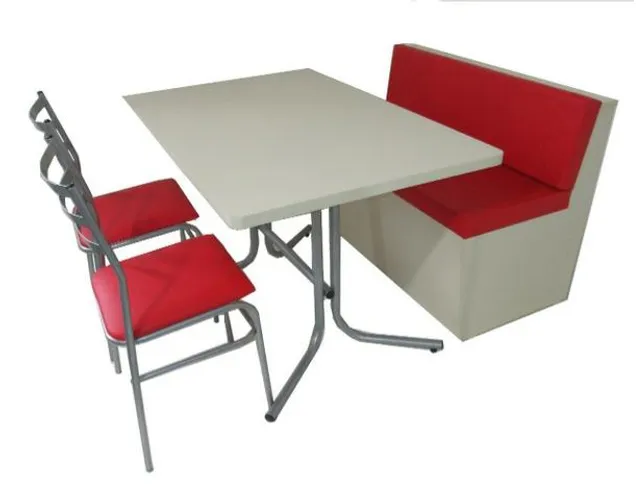 Conjunto mesa e assentos - Para Refeitórios, Restaurantes, Lanchonetes, Sorveterias