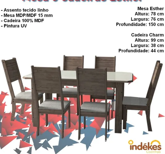 Sala mesa jantar com 6 cadeiras