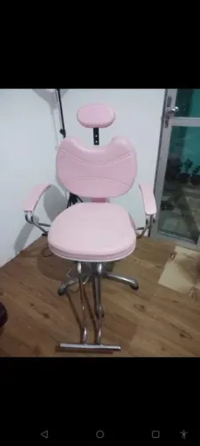 Cadeira para salão personalizada, Giratória, hidráulica e regulável - Rosa