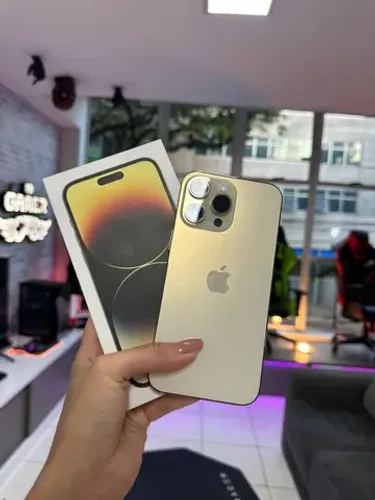 Apple Iphone 14 Pro Max Gold 128Gb semi novo com caixa zeradooo (Loja Fisica com Garantia)