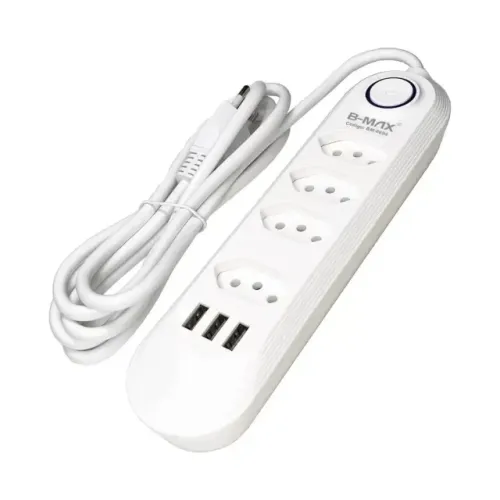 Extensão Filtro De Linha 4 Tomadas + 3 Saidas USB BM-8694 - B-Max cod: 4261
