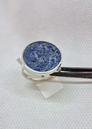 Anel em prata 950 e quartzo azul l. TAMANHO 16