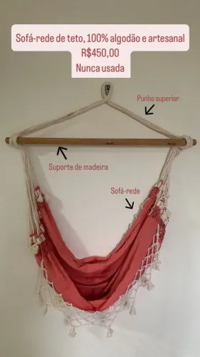 Sofá-rede de teto artesanal