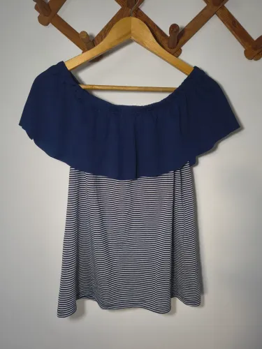 Blusa Ombro a Ombro Azul