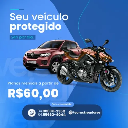 Rastreador GPS e Tranquilidade Garantida! Monitore Seu Veículo 24h por Apenas R$ 60,00!