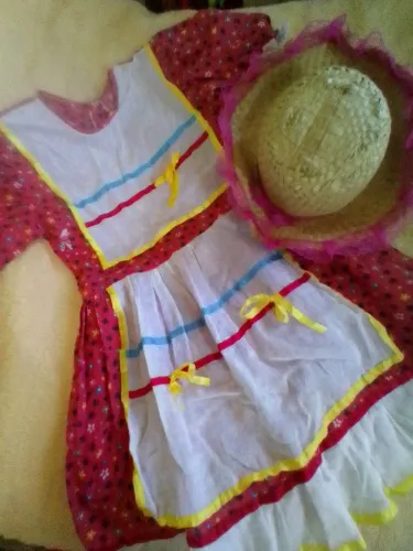 Vestido Caipira Infantil Completo - Festa Junina ou Julina 