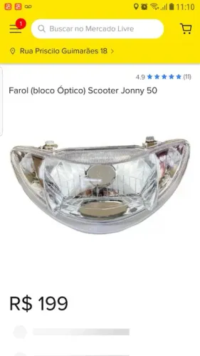 Farol (bloco Óptico) Scooter Jonny 50