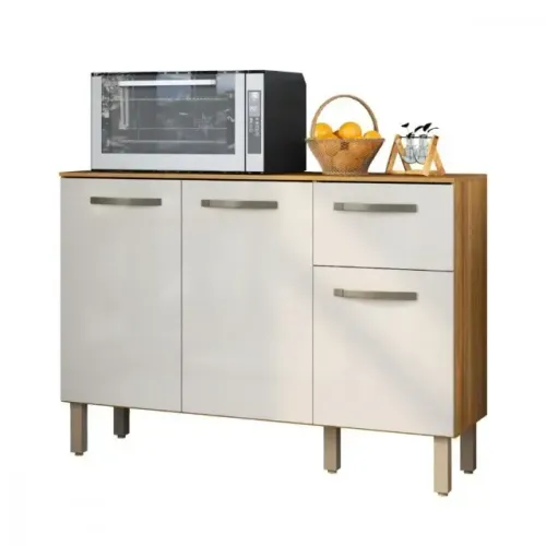 Balcão Cozinha Mila Fiorello Freijo/Off White - Entrega Rápida!