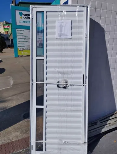 SUPER PROMOÇÃO PORTA ALUMÍNIO LUXO BRANCA 80CM