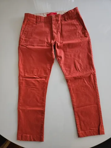 Calça Sarja Laranja Masculina