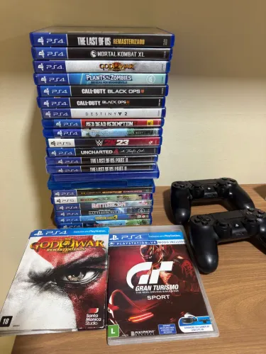 Jogos ps4 e controles 