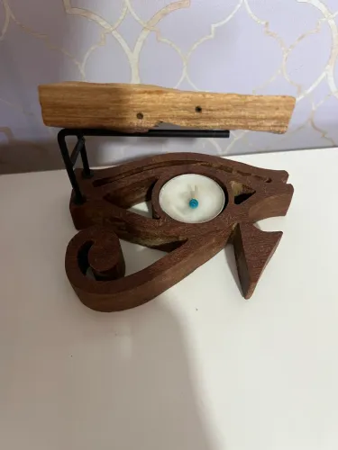 Olho de Hórus/Rá - Porta Vela e Palo Santo de madeira (Novo)