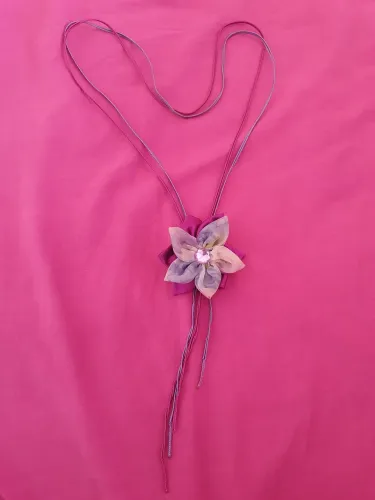 Colar Flor Artesanal - roxo