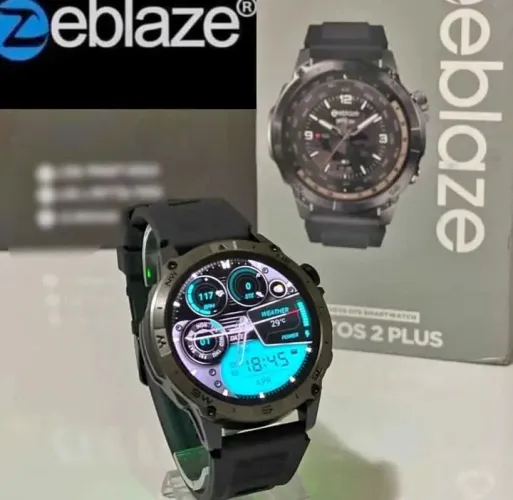 ZEBLAZE STRATOS 2 PLUS - GPS, TELA AMOLED, NOTIFICAÇÕES, MONITORAMENTO DE SAÚDE.