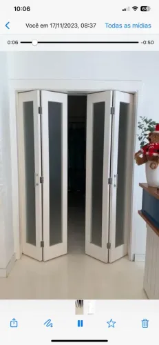 Porta estilo camarão toda laca branca com batentes