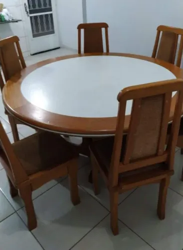 Cama Mesa De Madeira Maciça, Com 6 cadeiras - ENTREGA GRÁTIS