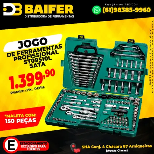 Jogo de Ferramentas Maleta com 150 Peças ST09510l Sata