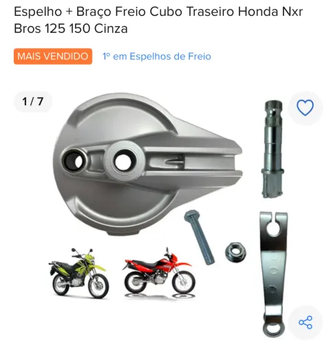 Espelho de freio traseiro da Bross