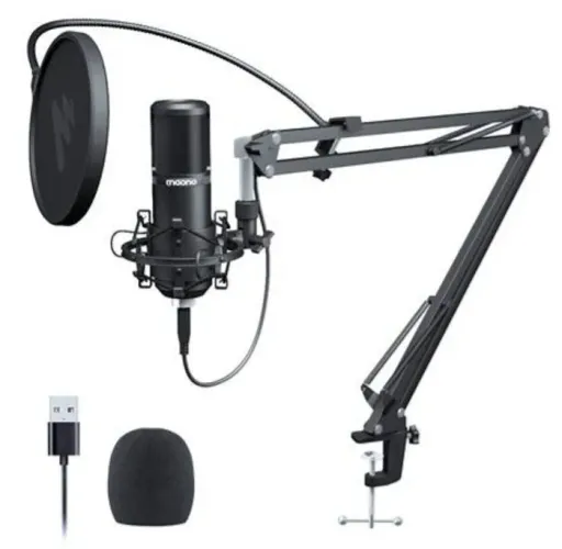 Kit de Microfone Condensador de Podcast USB AU-PM420