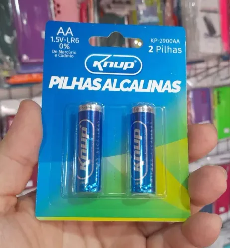 Pilha Alcalina AA (Pequena) 2 unidades Knup