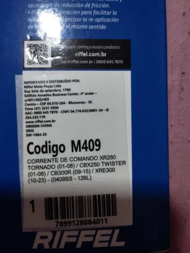   Corrente de comando da XR 250, CBX 250,CB 300R,XRE 300