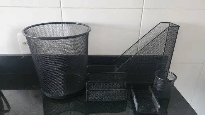 Conjunto de Organização para Escritório - Preto aramado