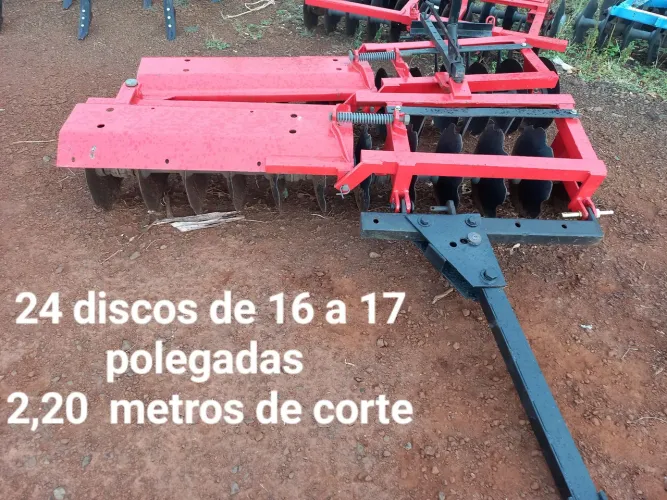 Grade de Disco - 24 Discos 16 a 17 Polegadas - 2,20 Metros de Corte