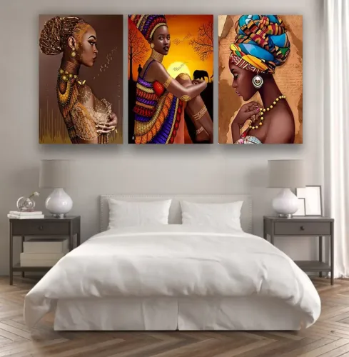 Trio Quadro Africana Moderno NOVO Promoção 