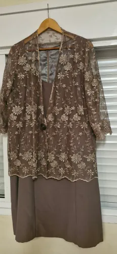 Vestido Social com "bolero" em renda 50/52
