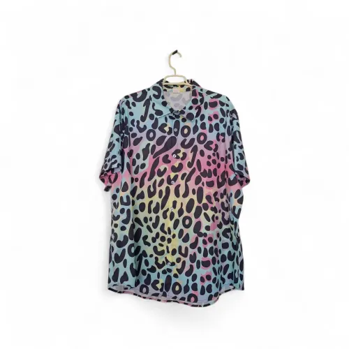 Camisa Masculina Animal Print Colorida Carnaval Tamanho GGG