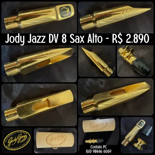 Boquilha Jody Jazz DV 8 para Sax Alto - Original, Rara e Impecável 