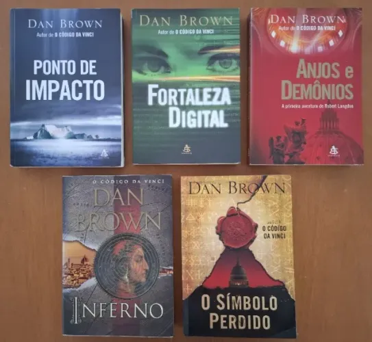 Kit 5 Livros Dan Brown (Anjos e Demônios, Inferno, Fortaleza Digital e +)