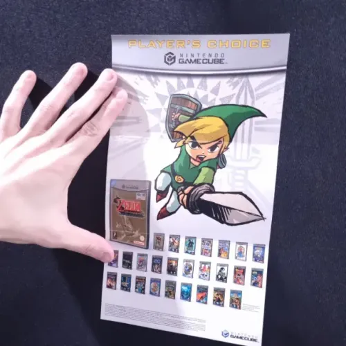 RARÍSSIMO POSTER / CATÁLOGO DO JOGO ZELDA WIND WAKER PARA NINTENDO GAME CUBE / 30 Cm. 