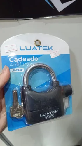 Cadeado Com Alarme Som Antifurto, 3 Chaves Ideal Para Motos, Bike, Portas, Luatek Lk-bl16