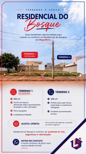 TERRENOS À VENDA NO RESIDENCIAL DO BOSQUE - MOGI MIRIM/SP