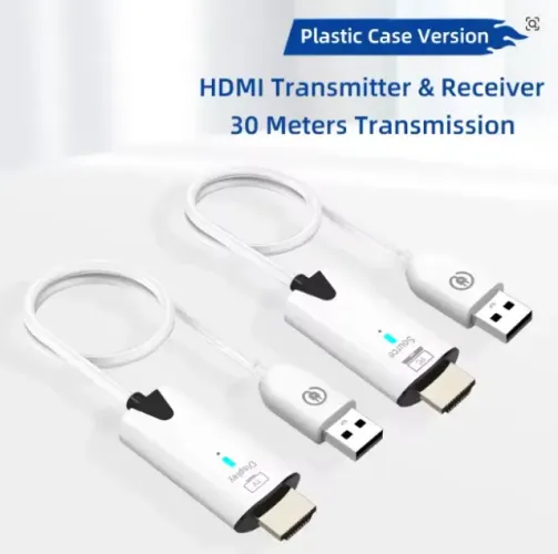 Transmissor e receptor de vídeo sem fio de 30m, extensor compatível com hdmi.