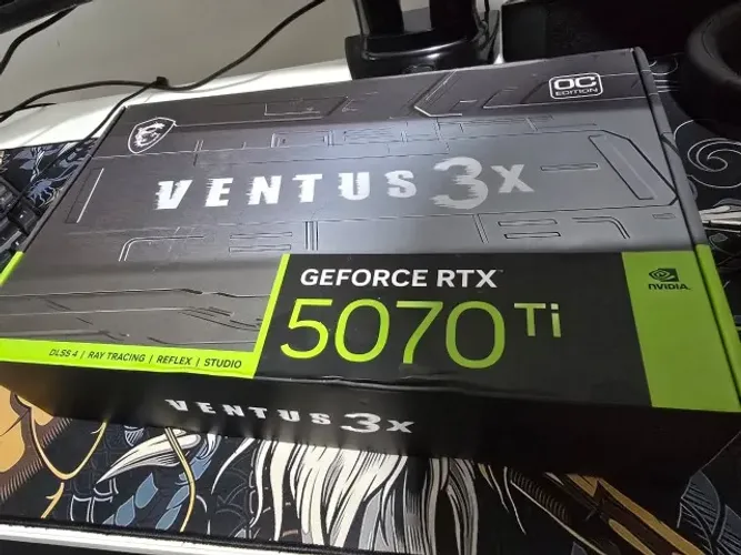 RTX 5070 Ti Ventus 3X OC, 16GB, GDDR7, DLSS, Ray Tracing - Com nota fiscal e caixa